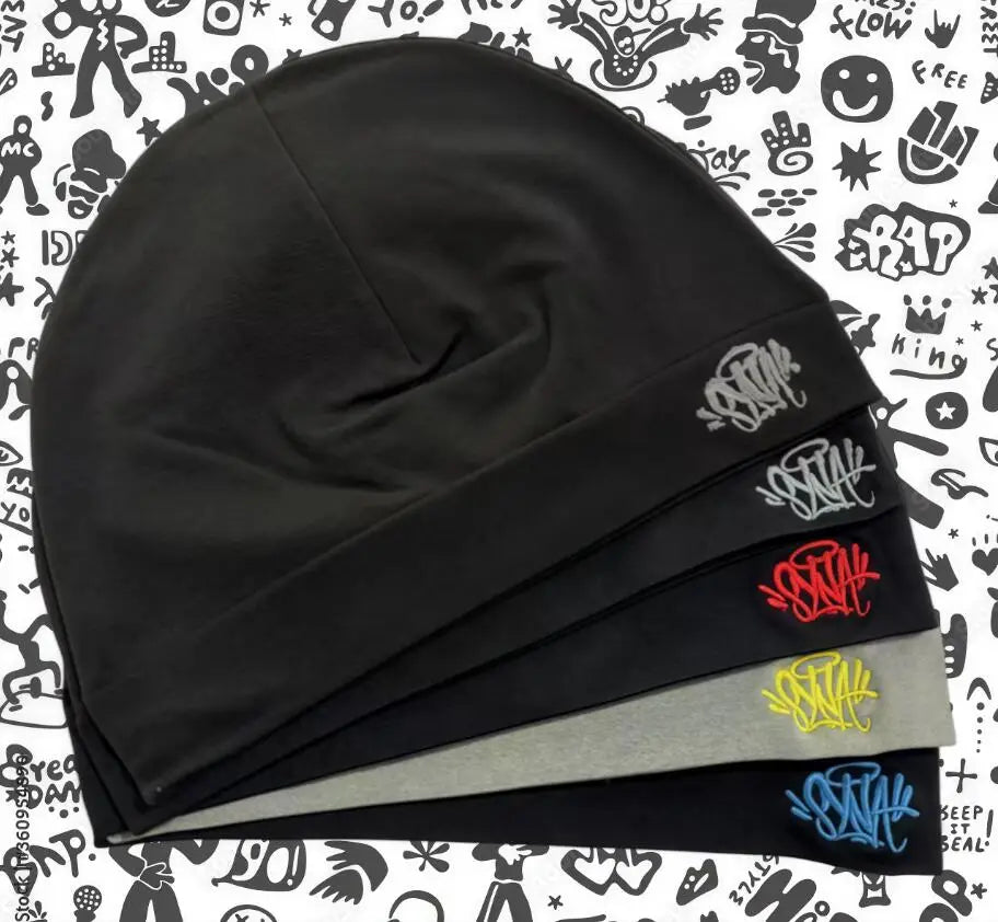 Sy World Cap Men Letter Embroidery DRI-FIT SKULLY CAP