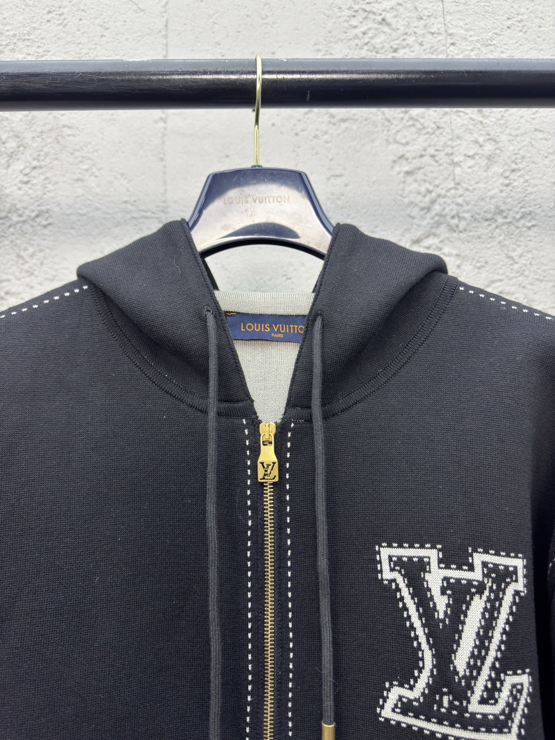 LOUIS VUITTON MONOGRAM KNIT ZIPUP HOODIE
