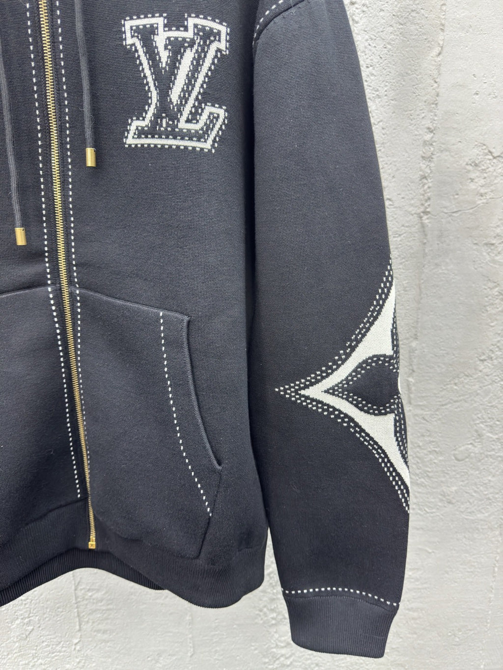 LOUIS VUITTON MONOGRAM KNIT ZIPUP HOODIE