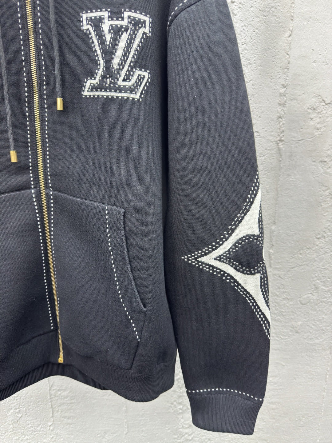 LOUIS VUITTON MONOGRAM KNIT ZIPUP HOODIE