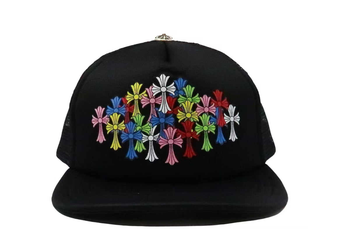 CHROME HEARTS MULTI COLOR CROSSES TRUCKER HAT